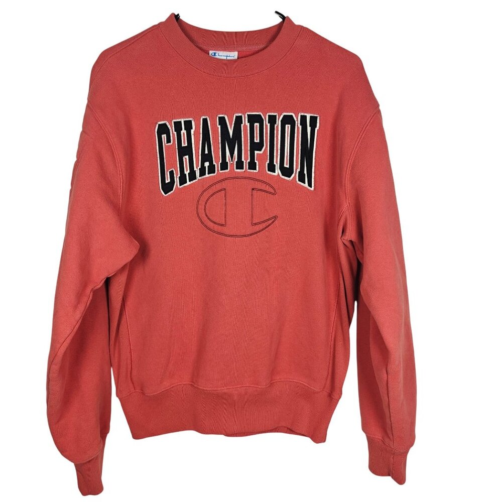 Vintage Champion Reverse Weave Medium Sweatshirt Side Gusset Large Spell Out